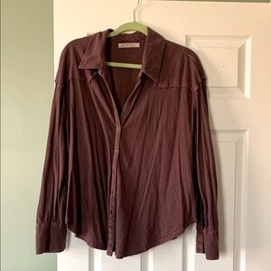 Free People flowy collared button up